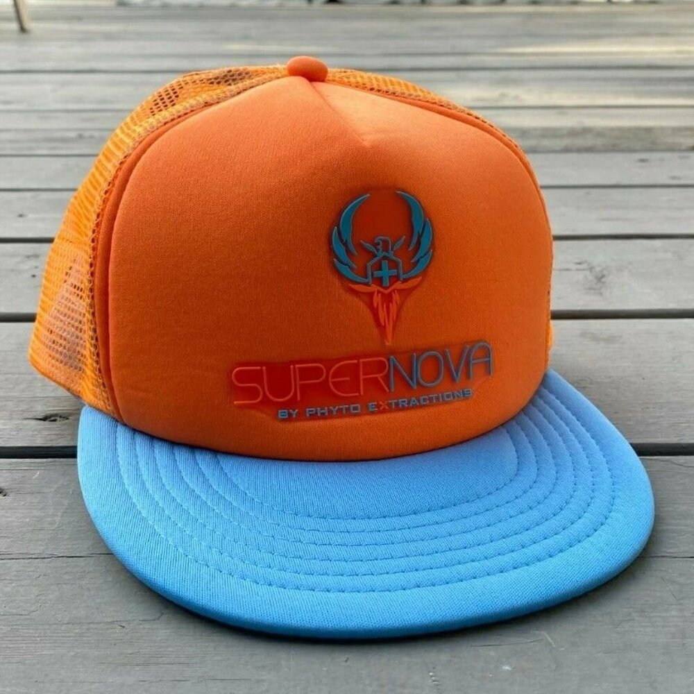 Trucker Hat Cap Snapback Orange Mesh Photo Extractions Photography Supernova
